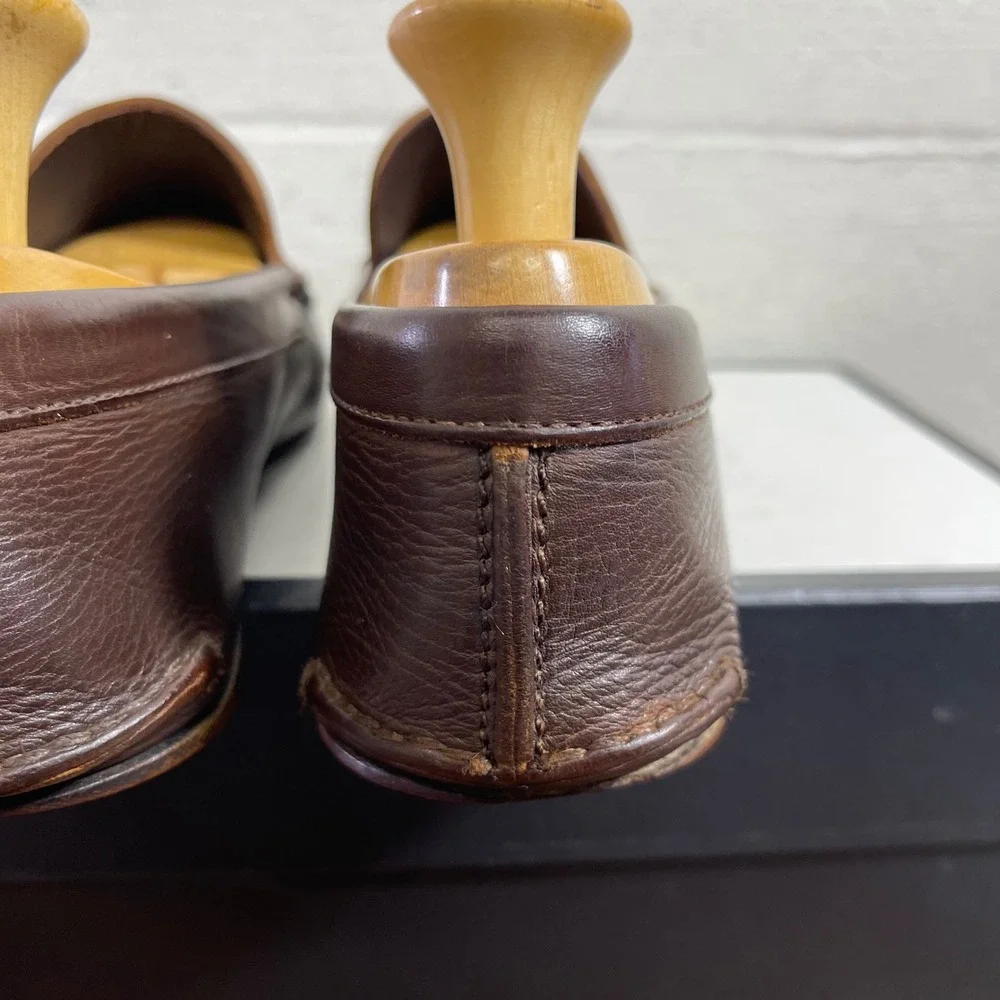 Jil Sanders Brown Leather Loafers Slip On Dress Shoes Mens 10 D Italy Made‎
